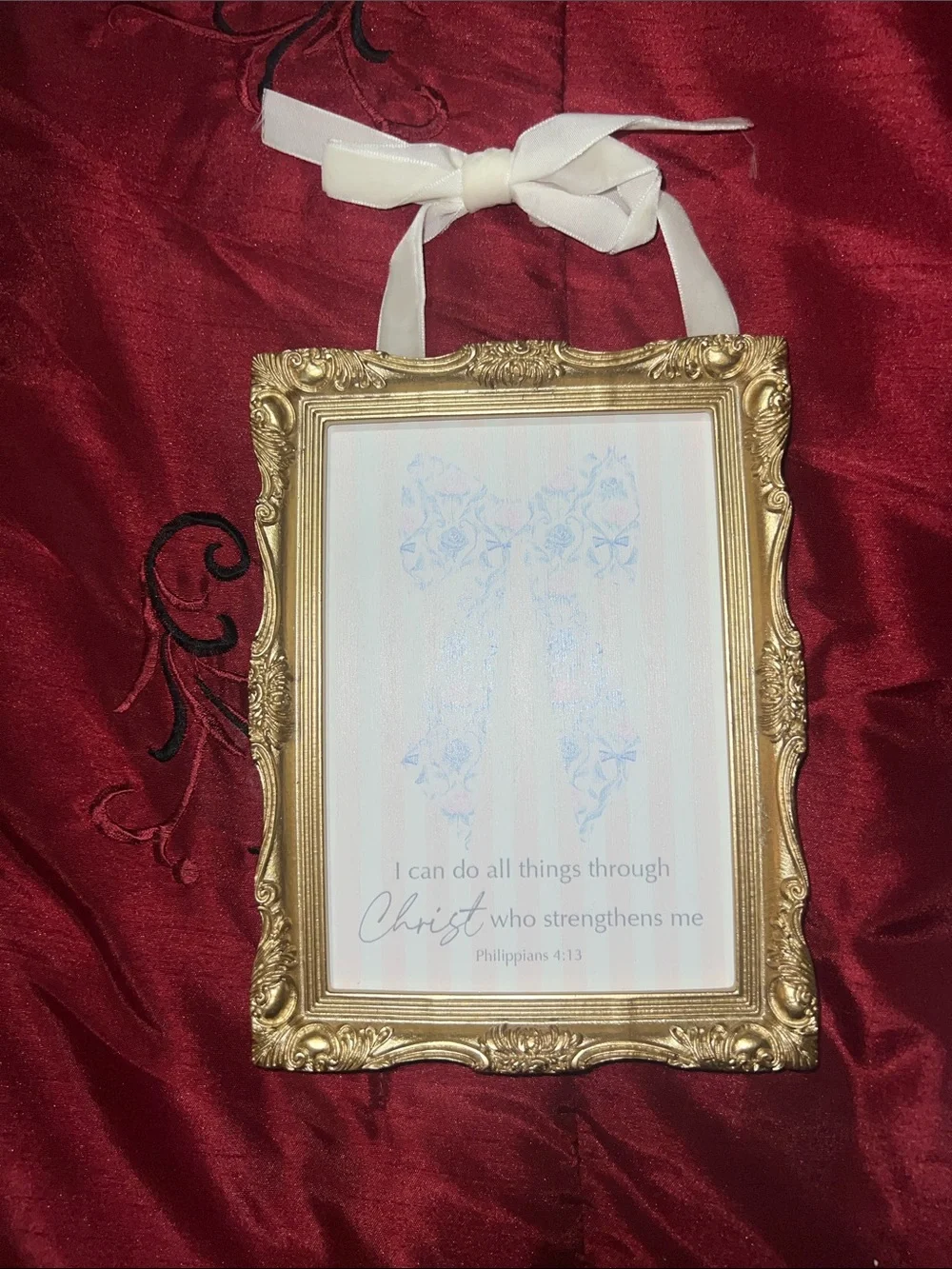 Ornate Gold Decorative Hanging Frame with Inspirational Print
